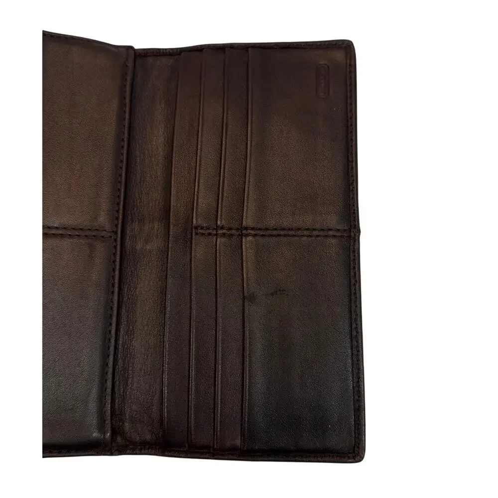 Coach SoHo Brown Burnished Leather Long Wallet